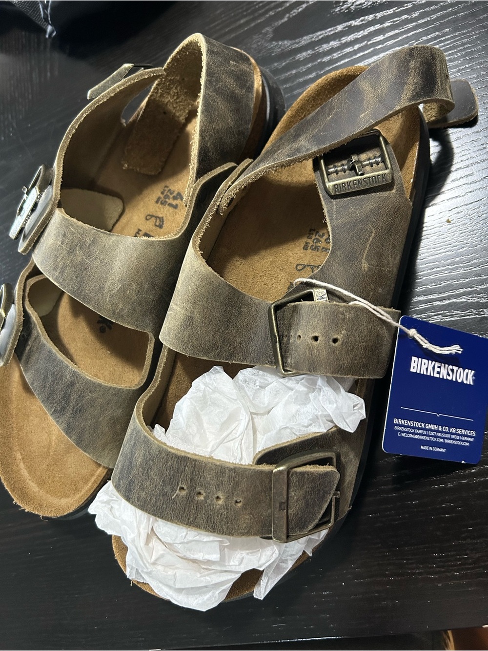 Birkenstock Brown Two-Strap Sandals Womens 10/ 41euro